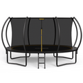 Mersco 14FT Trampoline for Kids with Ladder,Outdoor Recreational Trampolines with Enclosure Net,Jumping Trampoline SPACE for Kid Birthday and Festival Gift,Black