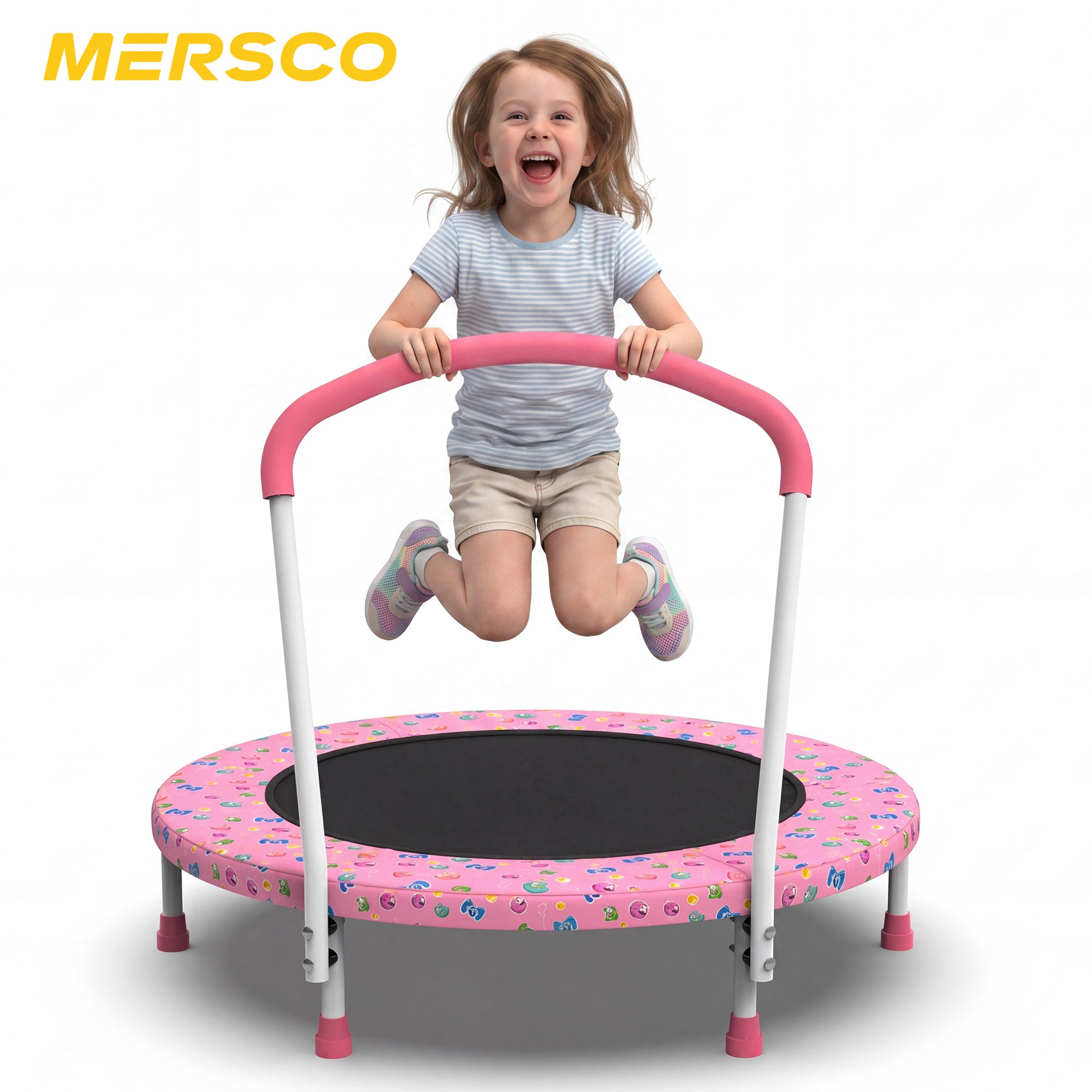 Mersco 36" Trampoline for Kids Indoor Trampoline with Handle for 2+ Years Kids