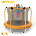 Mersco 55inch Kids Trampoline for Toddlers,Indoor and Outdor Trampoline with Safety Net, Mini Small Children Trampolines with Basketball Hoop,Toddler Trampoline Birthday Gifts for Boys Girls, Orange