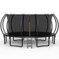 Kdymod Trampoline for Kids and Adults, 16 FT Backyard Recreational Trampoline with Enclosure Net and Ladder, Heavy Duty Rust-Resistant Steel Frame, No Gap Design, Gift for Kids Adults