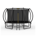 Mersco 12FT Trampoline for Kids with Ladder,Outdoor Recreational Trampolines with Enclosure Net,Jumping Trampoline SPACE for Kid Birthday and Festival Gift,Black