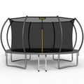 Mersco 14FT Trampoline for Kids with Ladder,Outdoor Recreational Trampolines with Enclosure Net,Jumping Trampoline SPACE for Kid Birthday and Festival Gift,Gray