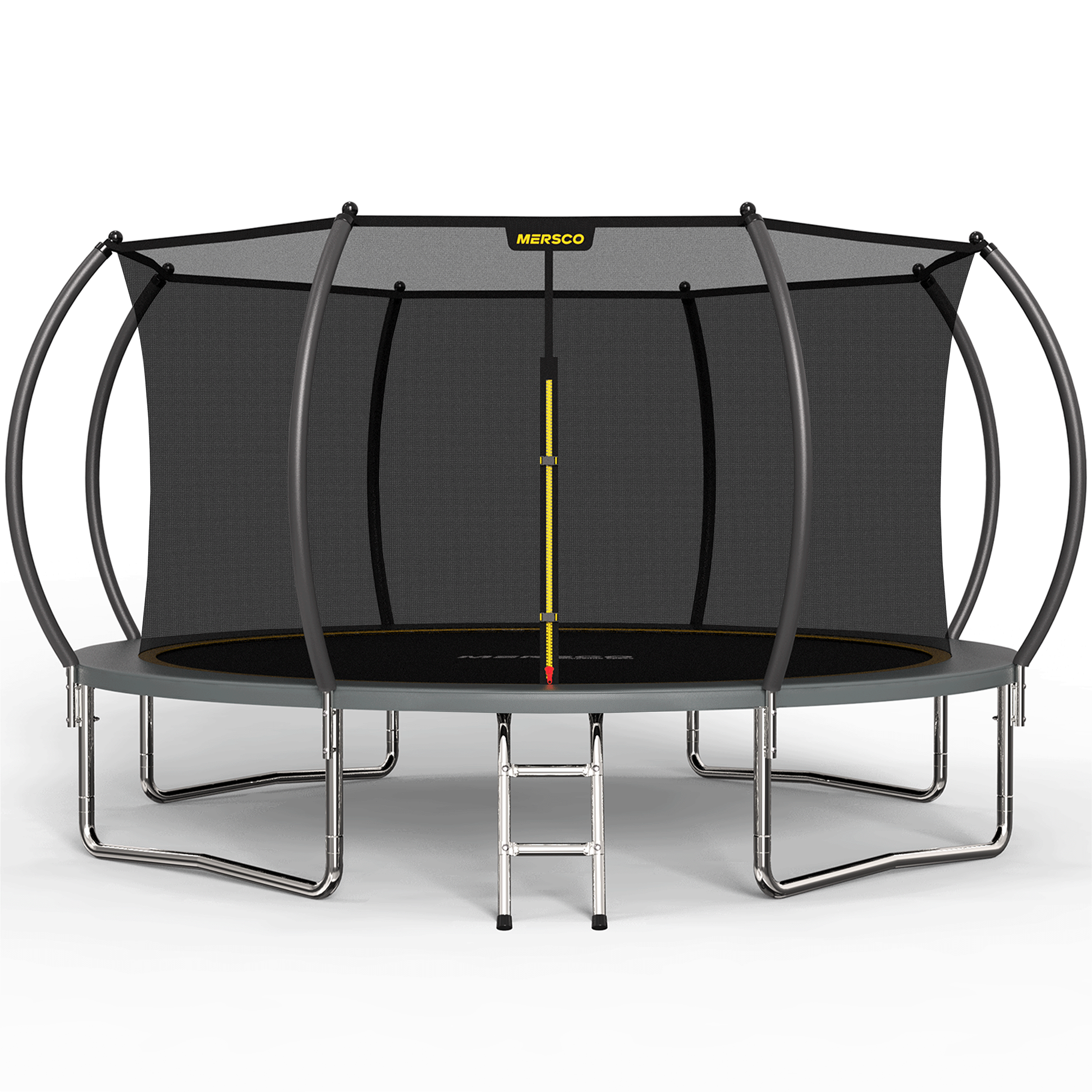 Mersco 14FT Trampoline for Kids with Ladder,Outdoor Recreational Trampolines with Enclosure Net,Jumping Trampoline SPACE for Kid Birthday and Festival Gift,Gray