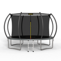Mersco 12FT Trampoline for Kids with Ladder,Outdoor Recreational Trampolines with Enclosure Net,Jumping Trampoline SPACE for Kid Birthday and Festival Gift,Gray