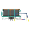 Mersco 10x16FT 4-in-1 Trampoline with Swing Set ,Enclosure Net, Recreational Trampoline, Outdoor Kids and Adults Trampoline for Backyard, Beach, Birthday Gifts ,Green