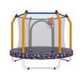 Mersco 55 inch Toddler Trampoline,Mini Trampoline for Kids with Enclosure and Basketball Hoop,Indoor and Outdoor Small Trampoline with Boxing Bag,Adjustable Gym Bar,Gifts for Boys & Girls,Orange