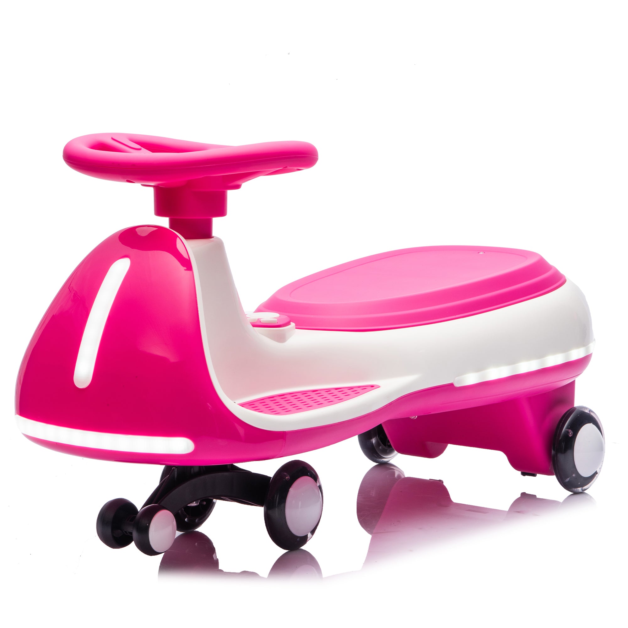 Cirui 12V Kids Electric Wiggle Car, 2-in-1 Swing Ride on Toy for Toddlers Aged 3-8,5MPH Max Speed,Triangular Stability Frame, Flashing Wheels,Bluetooth Music,Red