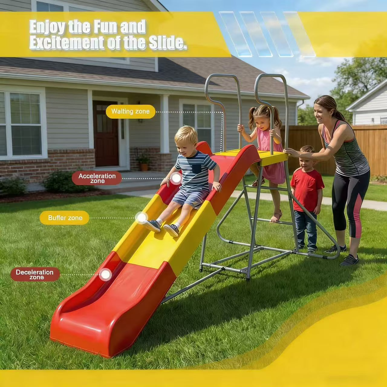Kdymod 6.4FT Slide for Kids,Playground Equipment with Climbing Ladder, Water Slide for Kids Backyard,Gift for Boys, Girls,Ages 3-8