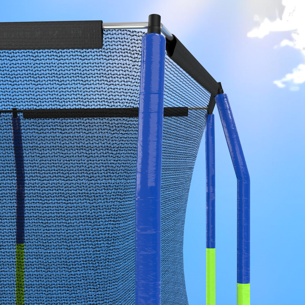 Mersco 10x17ft Large Rectangle Trampoline with Enclosure Net,Outdoor JumpingTrampoline with ladder for Kids and Adults,Birthday Party Gifts for Boys and Girls,Green and Blue