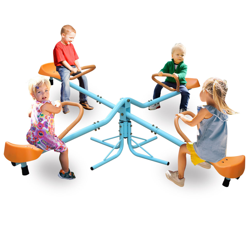 Mersco Outdoor Kids Spinning Seesaw Sit and Spin Teeter Totter Outdoor Playground Equipment Swivel Teeter Totter for Backyard