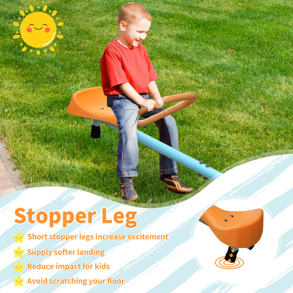 Mersco Outdoor Kids Spinning Seesaw Sit and Spin Teeter Totter Outdoor Playground Equipment Swivel Teeter Totter for Backyard