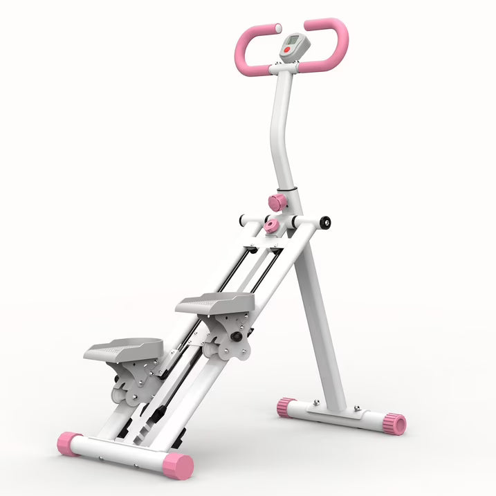 Kdymod Stair Stepper with Resistance for Home,Vertical Climber Cardio Machine for Full-Body Exercise,Folding Stair Climber Fitness Equipment with Stable Frame Adjustable Handlebar,Pink