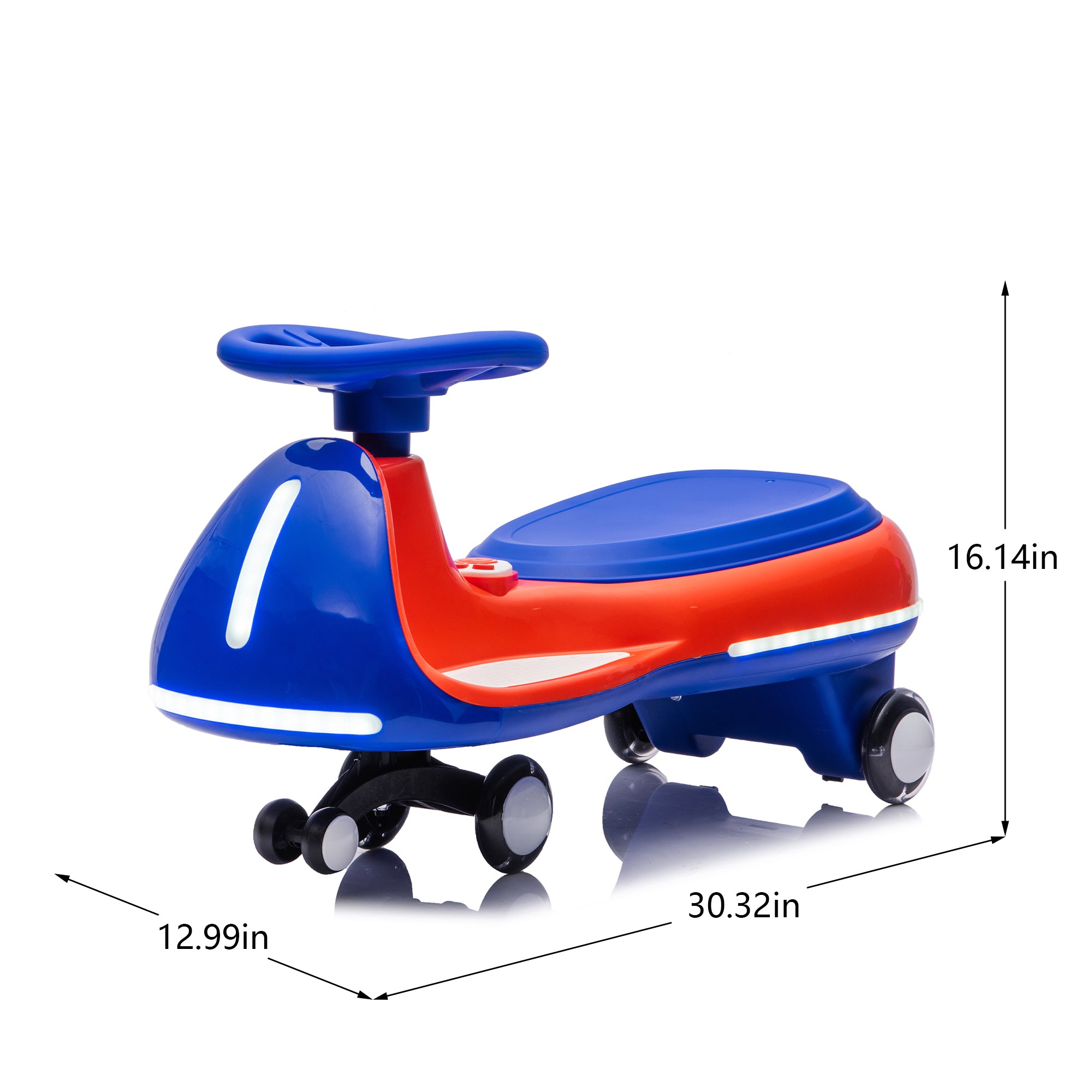 Cirui 12V Kids Electric Wiggle Car, 2-in-1 Swing Ride on Toy for Toddlers Aged 3-8,5MPH Max Speed,Triangular Stability Frame, Flashing Wheels,Bluetooth Music,Blue