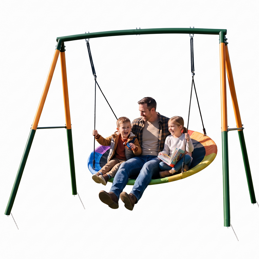 Kdymod 60 Inch Saucer Swing Set with 900D Oxford Disc Seat, Double A‑F ...