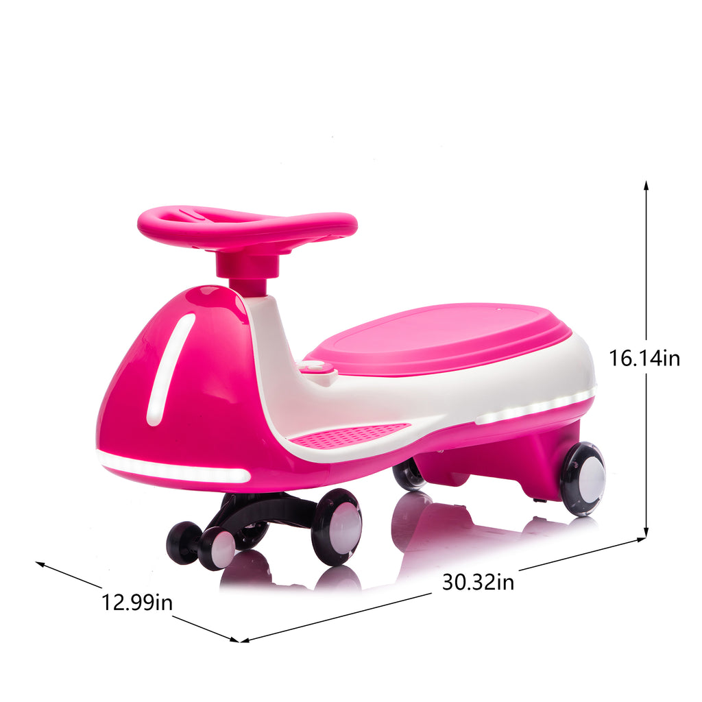 Cirui 12V Kids Electric Wiggle Car, 2-in-1 Swing Ride on Toy for Toddlers Aged 3-8,5MPH Max Speed,Triangular Stability Frame, Flashing Wheels,Bluetooth Music,Red