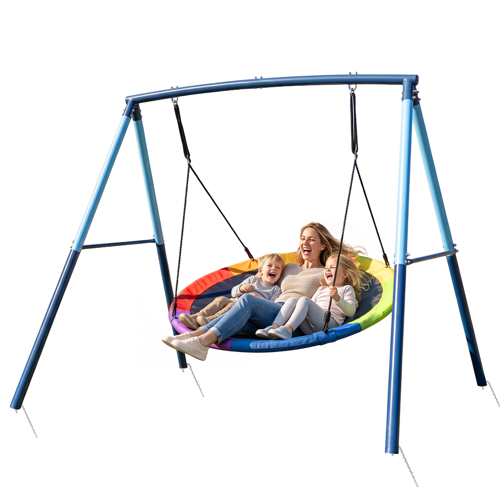 Kdymod 60 Inch Saucer Swing Set with 900D Oxford Disc Seat, Double A‑F ...