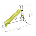 Mersco 7.2FT Toddler Slide, Heavy-Duty Plastic Freestanding Slide with High Railings for Indoor Outdoor Play, Green