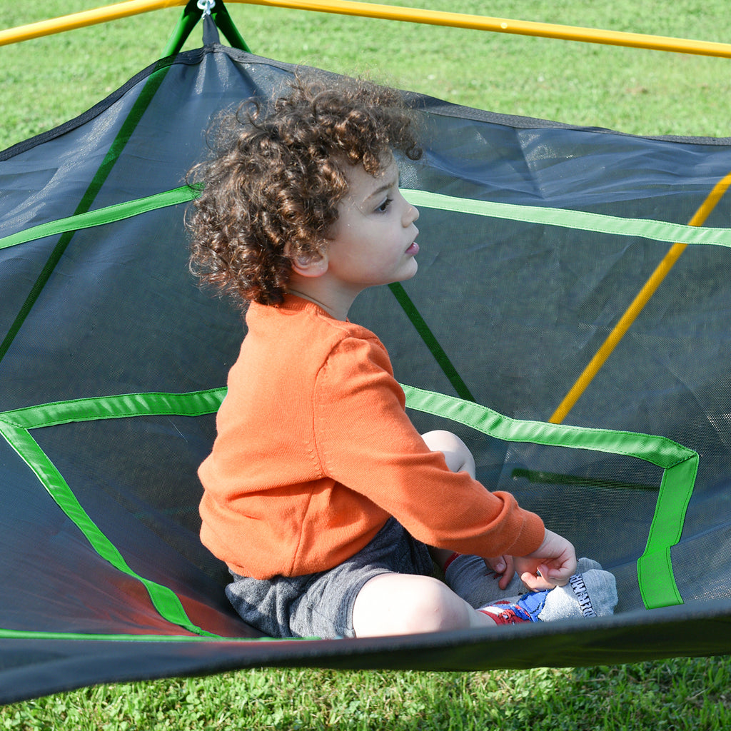 Kdymod 12FT Climbing Dome for Kids with Hammock,Geometric Dome Climber Jungle Gym Supports 1000 LBS, Outdoor Backyard Play for Kids 3-10 Years Old, Easy Assembly with Climbing Grips