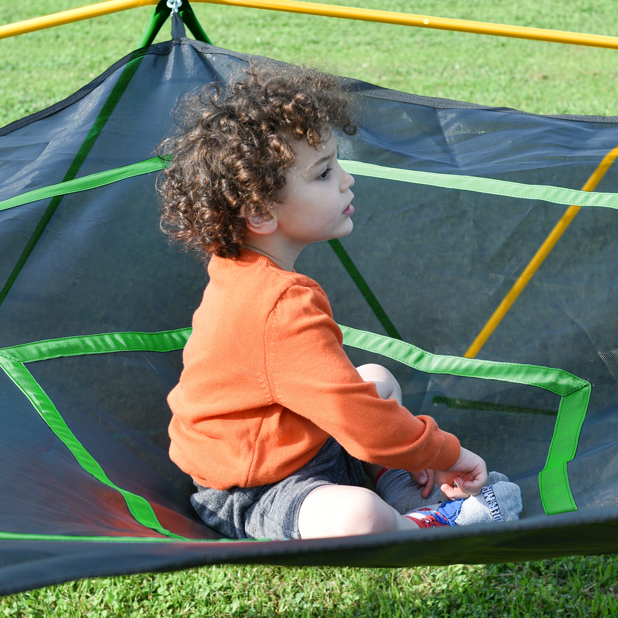 Kdymod 12FT Climbing Dome for Kids with Hammock,Geometric Dome Climber Jungle Gym Supports 1000 LBS, Outdoor Backyard Play for Kids 3-10 Years Old, Easy Assembly with Climbing Grips