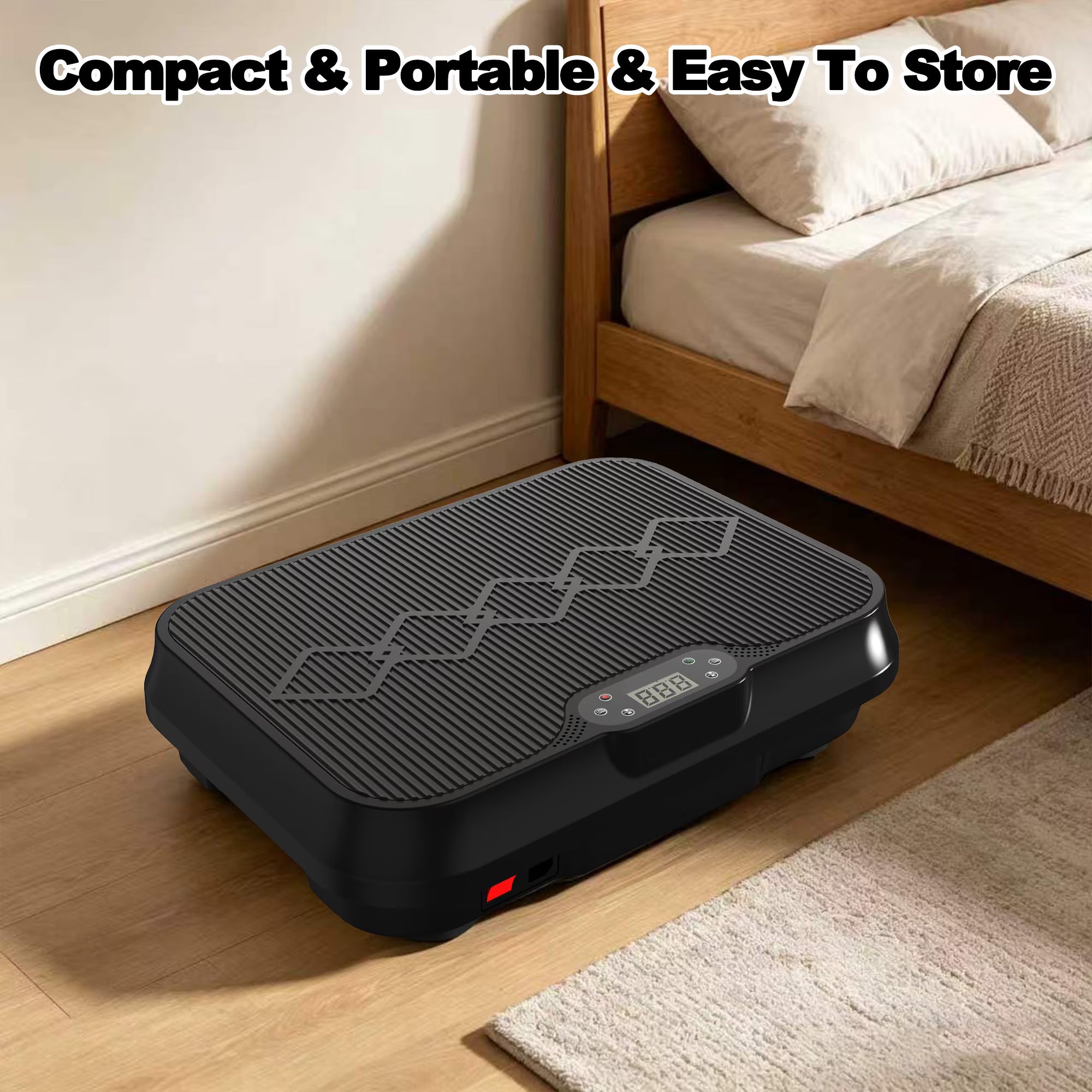 Kdymod Vibration Plate Exercise Machine with Resistance Bands,Whole Body Workout Vibration Platform with Remote Control,Quiet Exercise Equipment Workout Machine for Home Office,Black