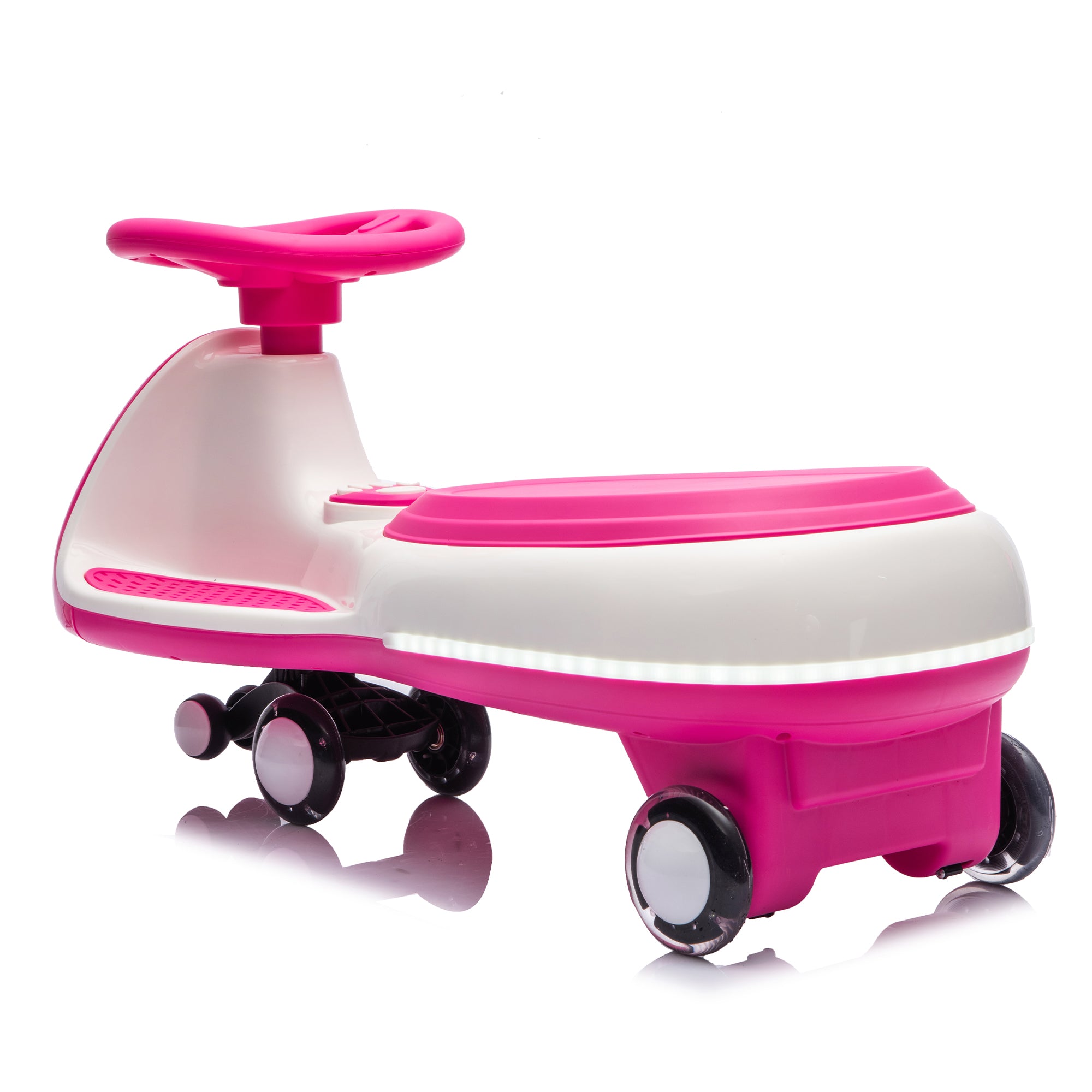 Cirui 12V Kids Electric Wiggle Car, 2-in-1 Swing Ride on Toy for Toddlers Aged 3-8,5MPH Max Speed,Triangular Stability Frame, Flashing Wheels,Bluetooth Music,Red