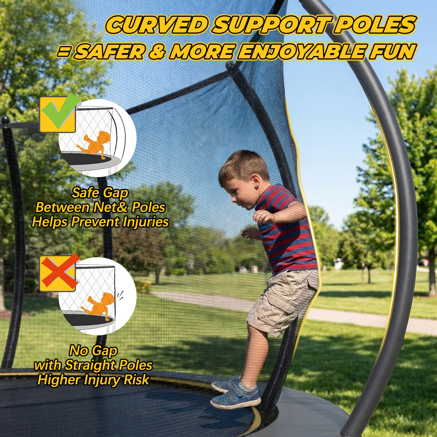 Mersco 14FT Trampoline for Kids with Ladder,Outdoor Recreational Trampolines with Enclosure Net,Jumping Trampoline SPACE for Kid Birthday and Festival Gift,Gray