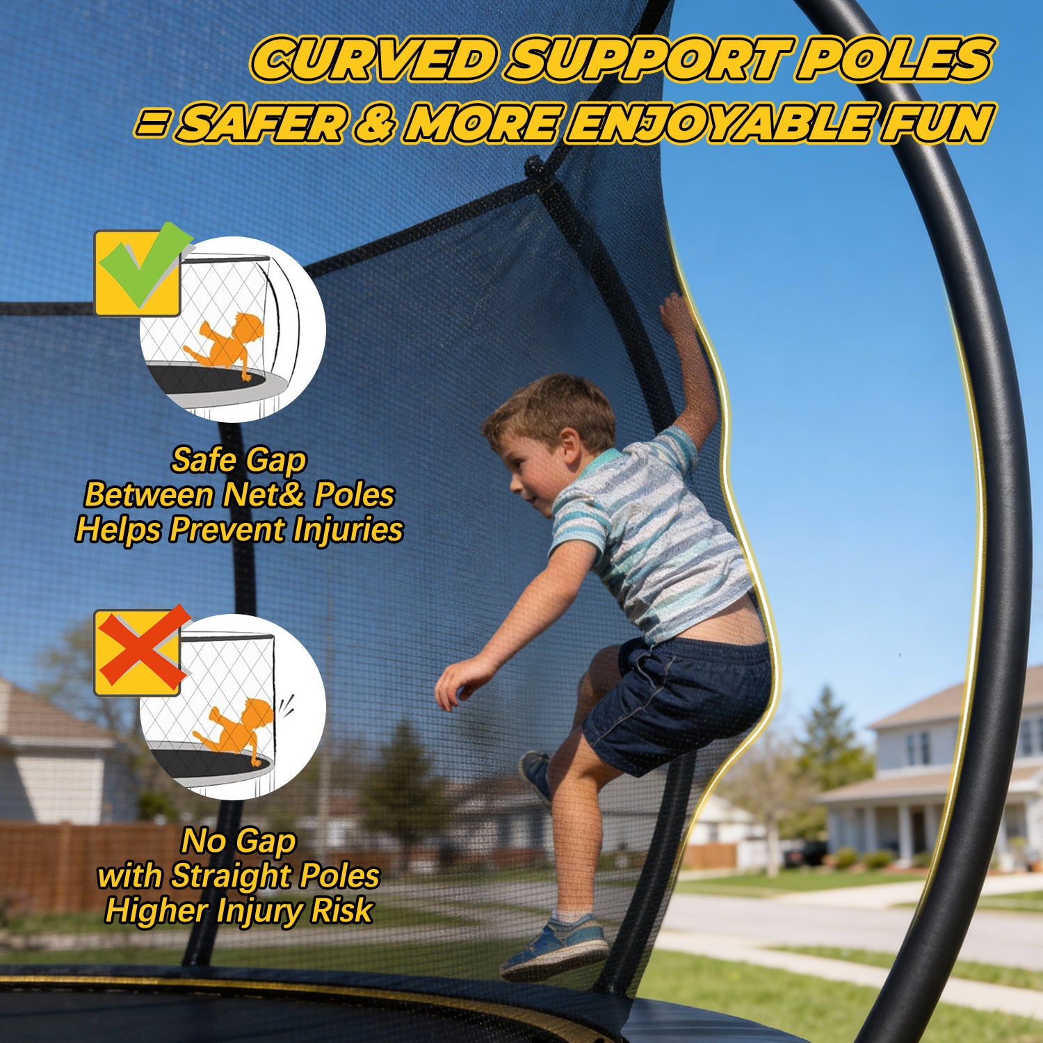 Mersco 12FT Trampoline for Kids with Ladder,Outdoor Recreational Trampolines with Enclosure Net,Jumping Trampoline SPACE for Kid Birthday and Festival Gift,Black