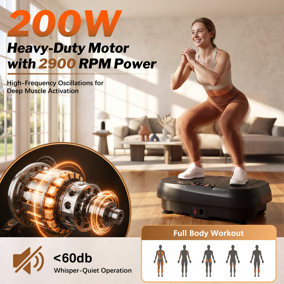Kdymod Vibration Plate Exercise Machine & Whole Body Shake Plate, Workout Machine with Remote Control & Adjustable Settings, Versatile for Home Fitness, Black
