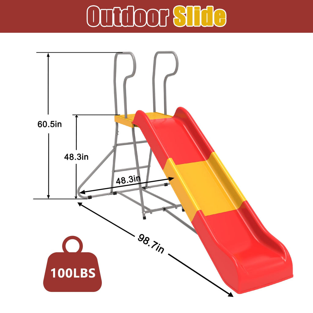 2-in-1 Kids Climbing Slide – For Ages 3-8, 76.4-Inch Smooth Slide Track, Anti-Slip Steps, Sturdy Construction, Easy Assembly, Indoor and Outdoor Backyard Fun