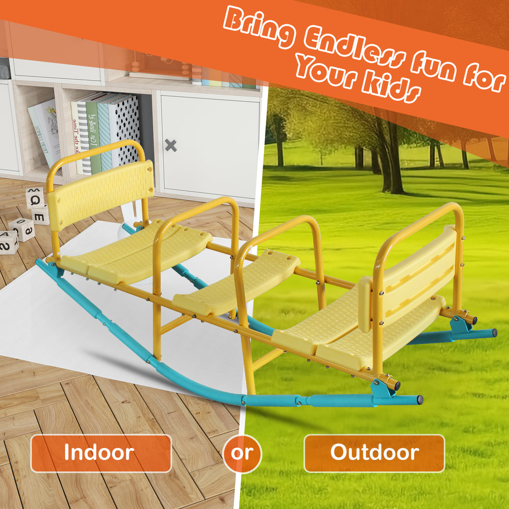 Mersco Kindergarten Children Outdoor Rocking Horse Outdoor Park Playground Equipment Double Or Triple Seesaw Swinging Fun