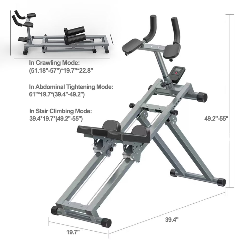 Kdymod 3-in-1 Spine Twist Stretcher & Stair Stepper & Waist Trainer, Adjustable Back Stretcher Machine for Lower Back Exercise, Core Activation & Full-Body Home Workout,Gray