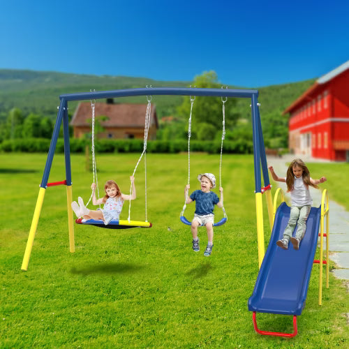 Kdymod 3 in 1 Swing Set Outdoor,Swing Sets for Backyard with Kids,Durable and Easy To Assemble,Suitable for Any Outdoor Space,Blue