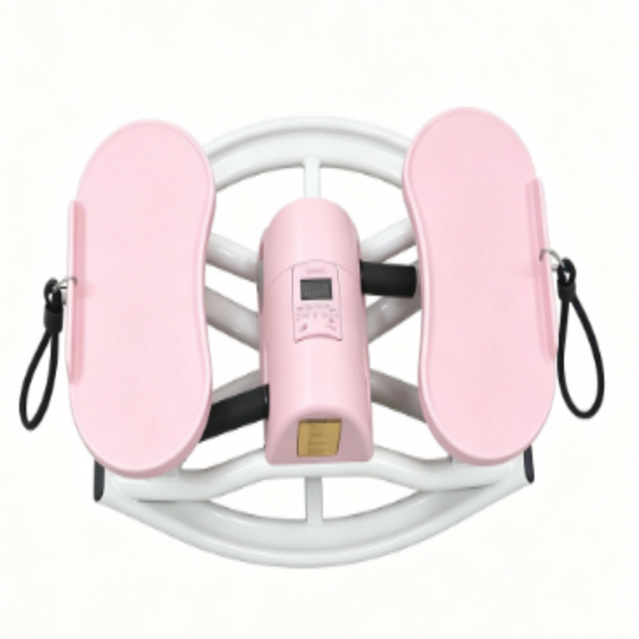 Kdymod Lateral Rocking Fitness Stepper, Low Impact Portable Exercise Stepper, Workout Machine, Rock Stepper Machine with Digital Monitor & Resistance Bands,Pink