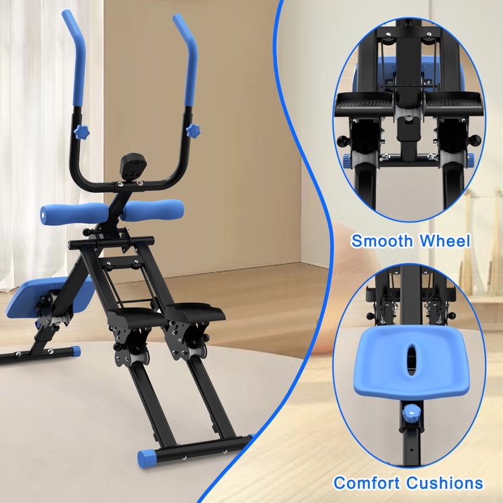 Kdymod 2 In 1 Stair Stepper & Ab Workout Machine,Multifunction Full Body Exercise Equipment,Stair Stepper Exercise Ab Machine for Home Gym,Blue