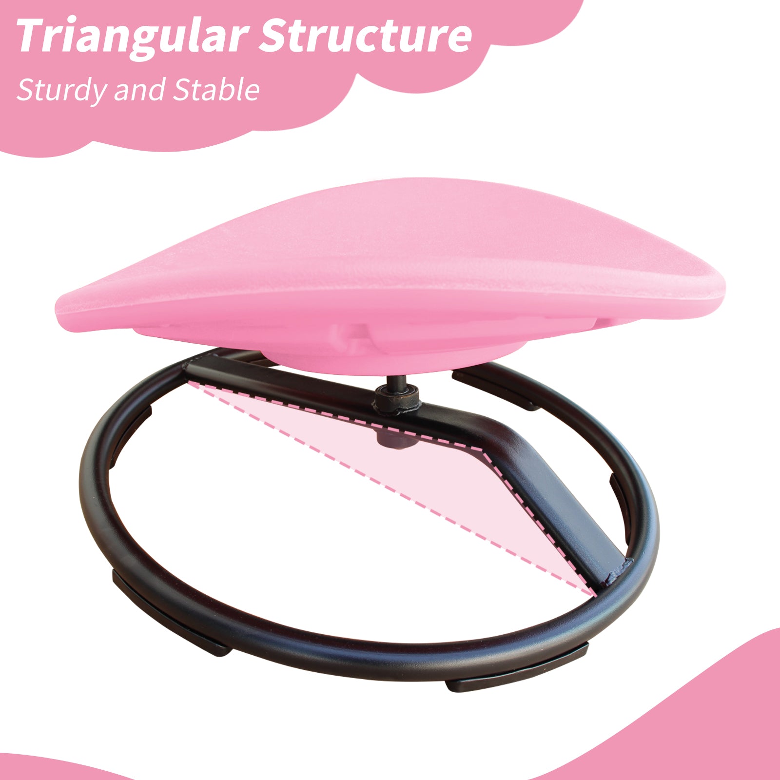Cirui Sensory Spinning Chair, 360° Swivel Seat for Kids, Balance Training with Non-Slip Metal Base, Pink