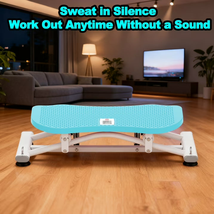 Kdymod Sliding Ski Simulator with Resistance Bands, Indoor Skiing Fitness Equipment for Home Gym, Non-Slip Base & Full-Body Cardio Training Machine for Core, Leg & Arm Workout, Blue