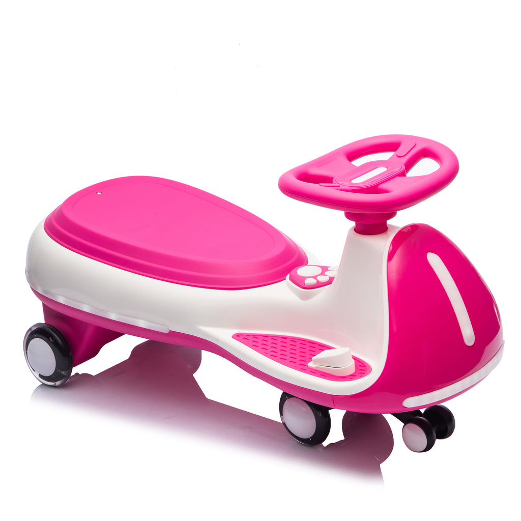 Cirui 12V Kids Electric Wiggle Car, 2-in-1 Swing Ride on Toy for Toddlers Aged 3-8,5MPH Max Speed,Triangular Stability Frame, Flashing Wheels,Bluetooth Music,Red