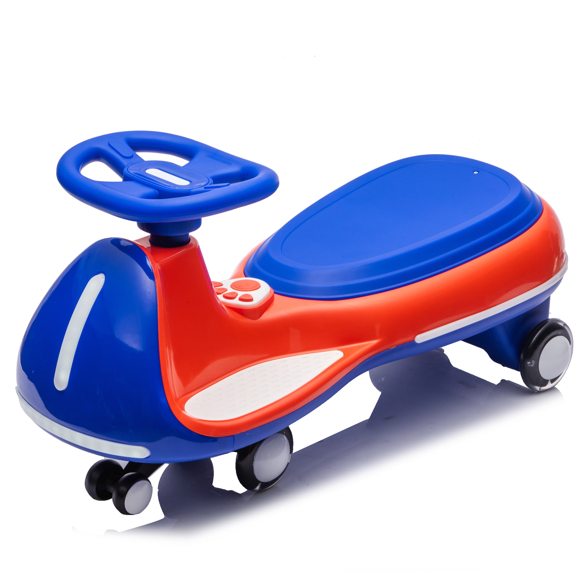 Cirui 12V Kids Electric Wiggle Car, 2-in-1 Swing Ride on Toy for Toddlers Aged 3-8,5MPH Max Speed,Triangular Stability Frame, Flashing Wheels,Bluetooth Music,Blue