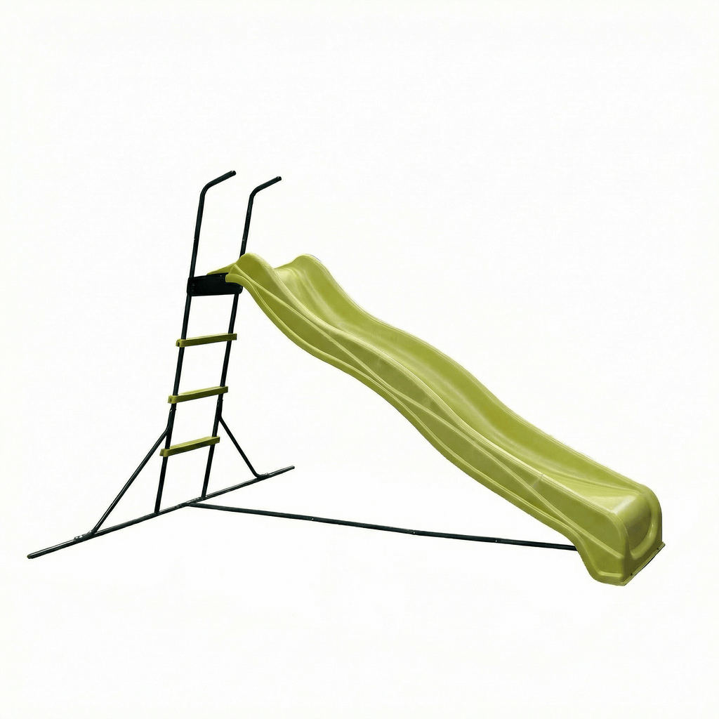 Mersco 7.2FT Toddler Slide, Heavy-Duty Plastic Freestanding Slide with High Railings for Indoor Outdoor Play, Green