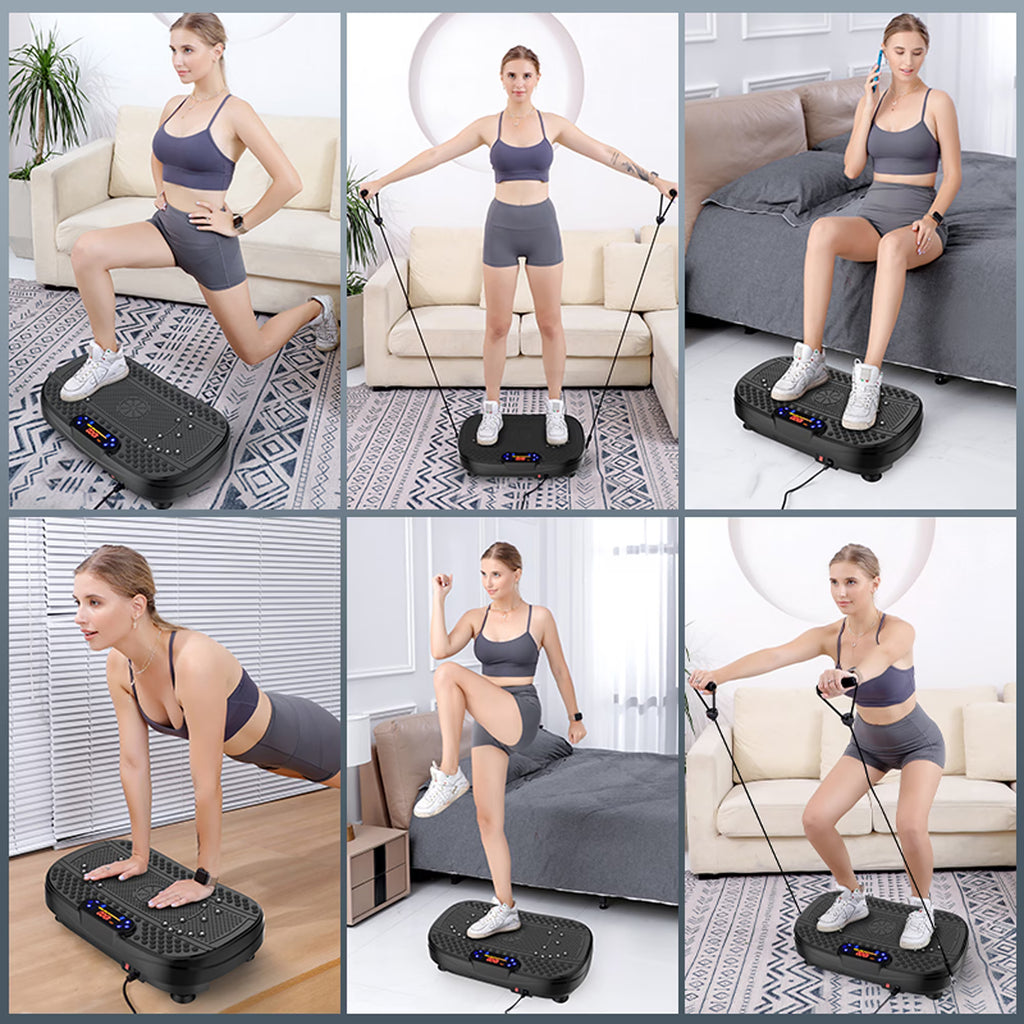 Kdymod Vibration Plate Exercise Machine & Whole Body Shake Plate, Workout Machine with Remote Control & Adjustable Settings, Versatile for Home Fitness, Black