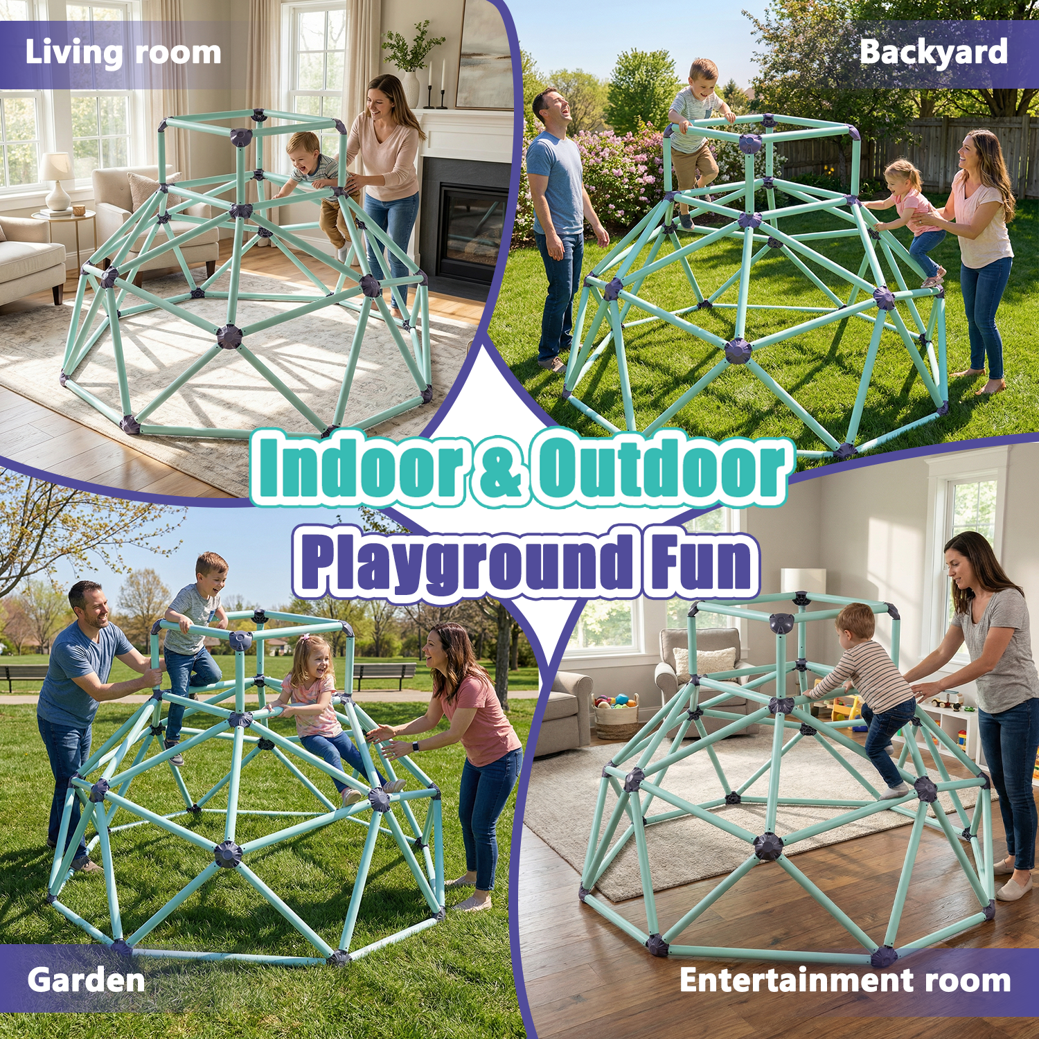 Mersco 6FT Kids Climbing Dome,Outdoor and Indoor Climbing Set,Sturdy Playground Climber Climbing Structures Set for Boys and Girls Birthday,Children's Day gifts