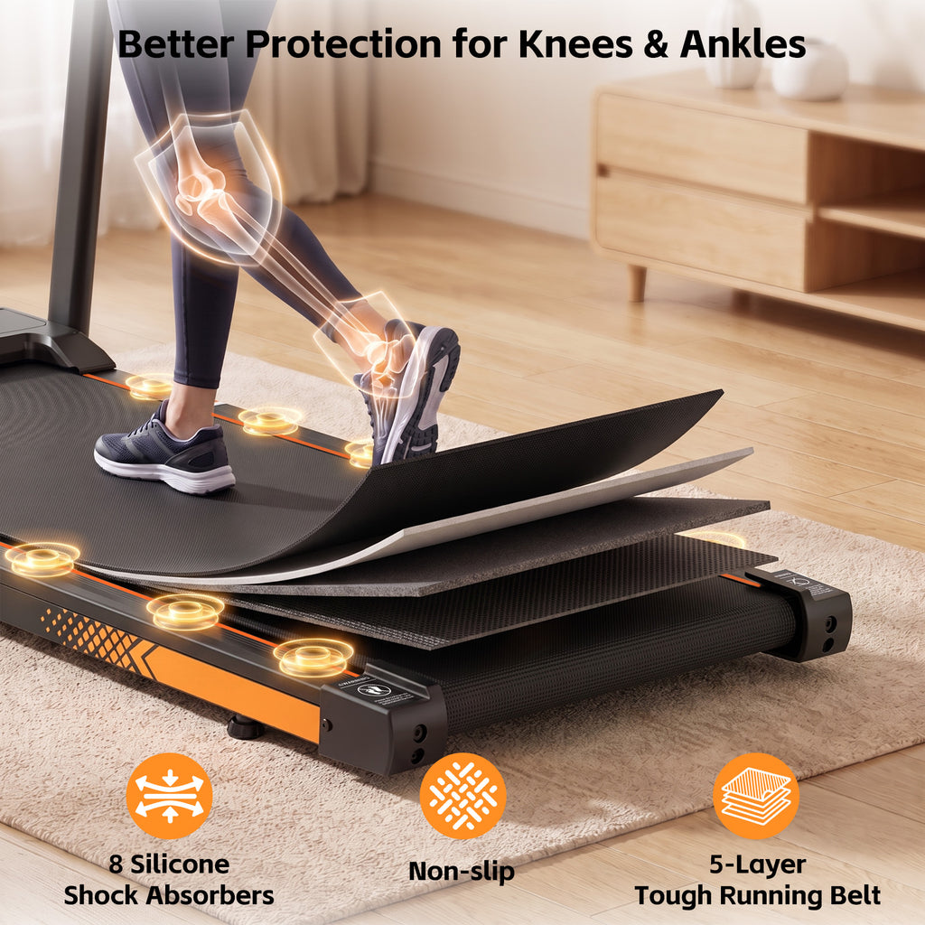 Cirui Walking Pad Treadmills with Handle , 4-in-1 Portable 14% Incline Under Desk Treadmill with APP, 300 LBS Capacity Folding Treadmill with 3.5 HP Quiet Brushless for Home and Office，Black