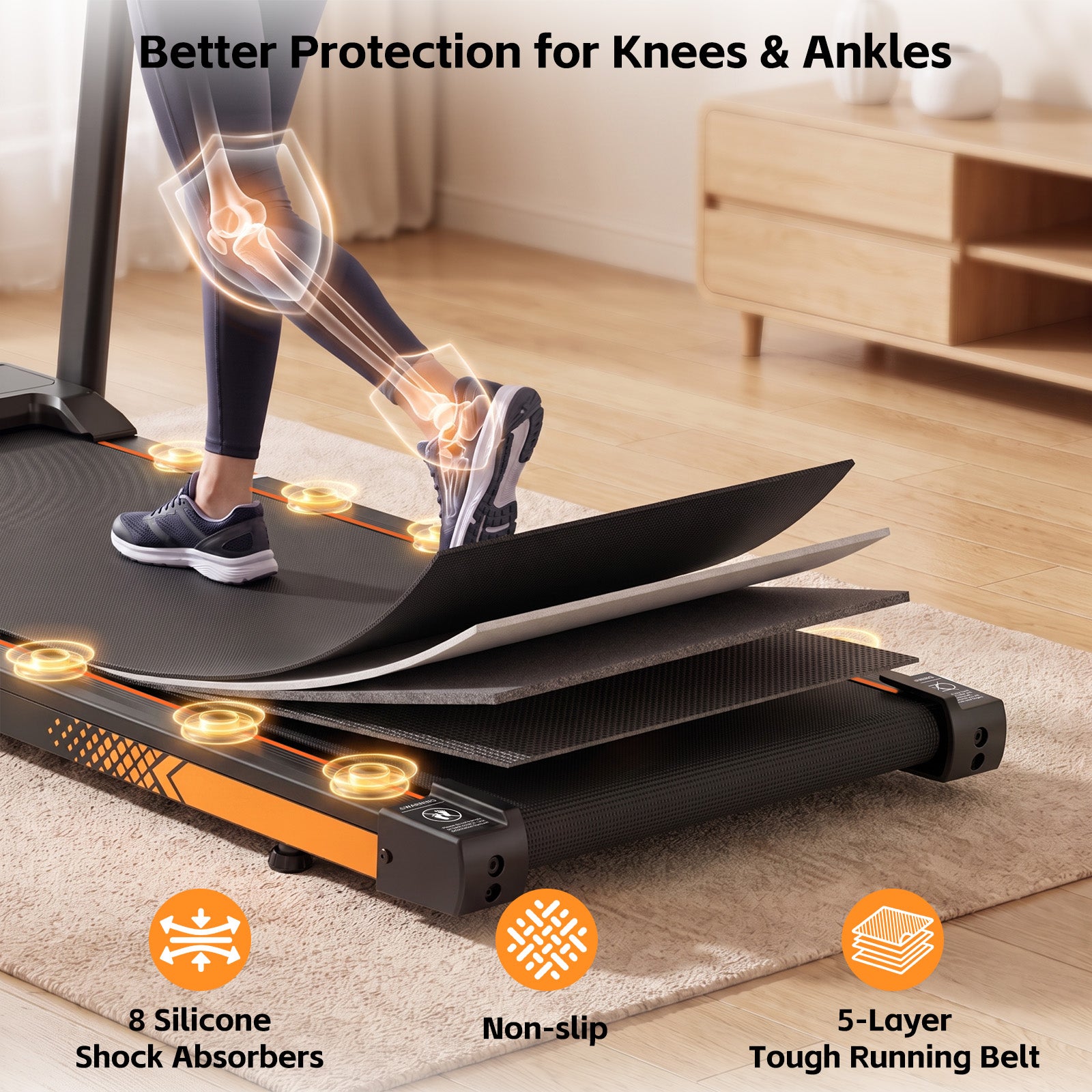 Cirui Walking Pad Treadmills with Handle , 4-in-1 Portable 14% Incline Under Desk Treadmill with APP, 300 LBS Capacity Folding Treadmill with 3.5 HP Quiet Brushless for Home and Office，Black