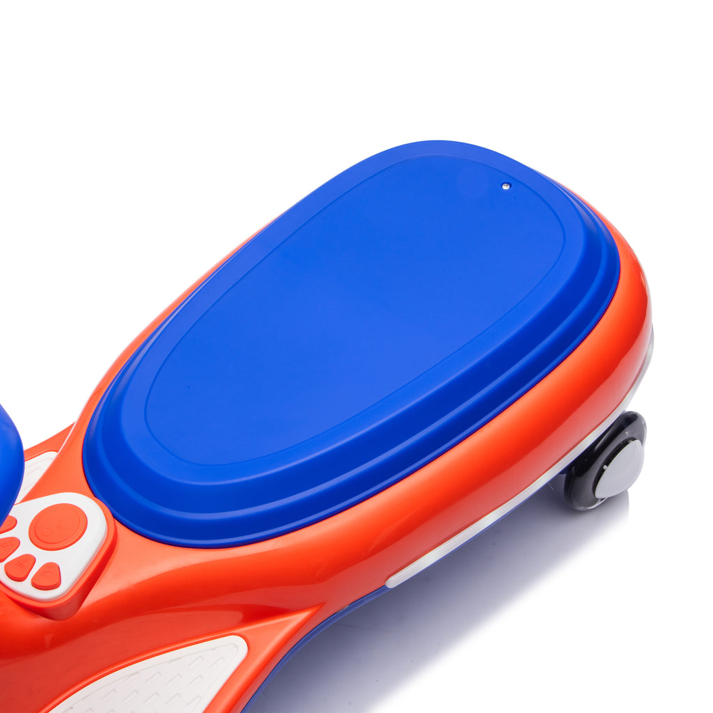 Cirui 12V Kids Electric Wiggle Car, 2-in-1 Swing Ride on Toy for Toddlers Aged 3-8,5MPH Max Speed,Triangular Stability Frame, Flashing Wheels,Bluetooth Music,Blue