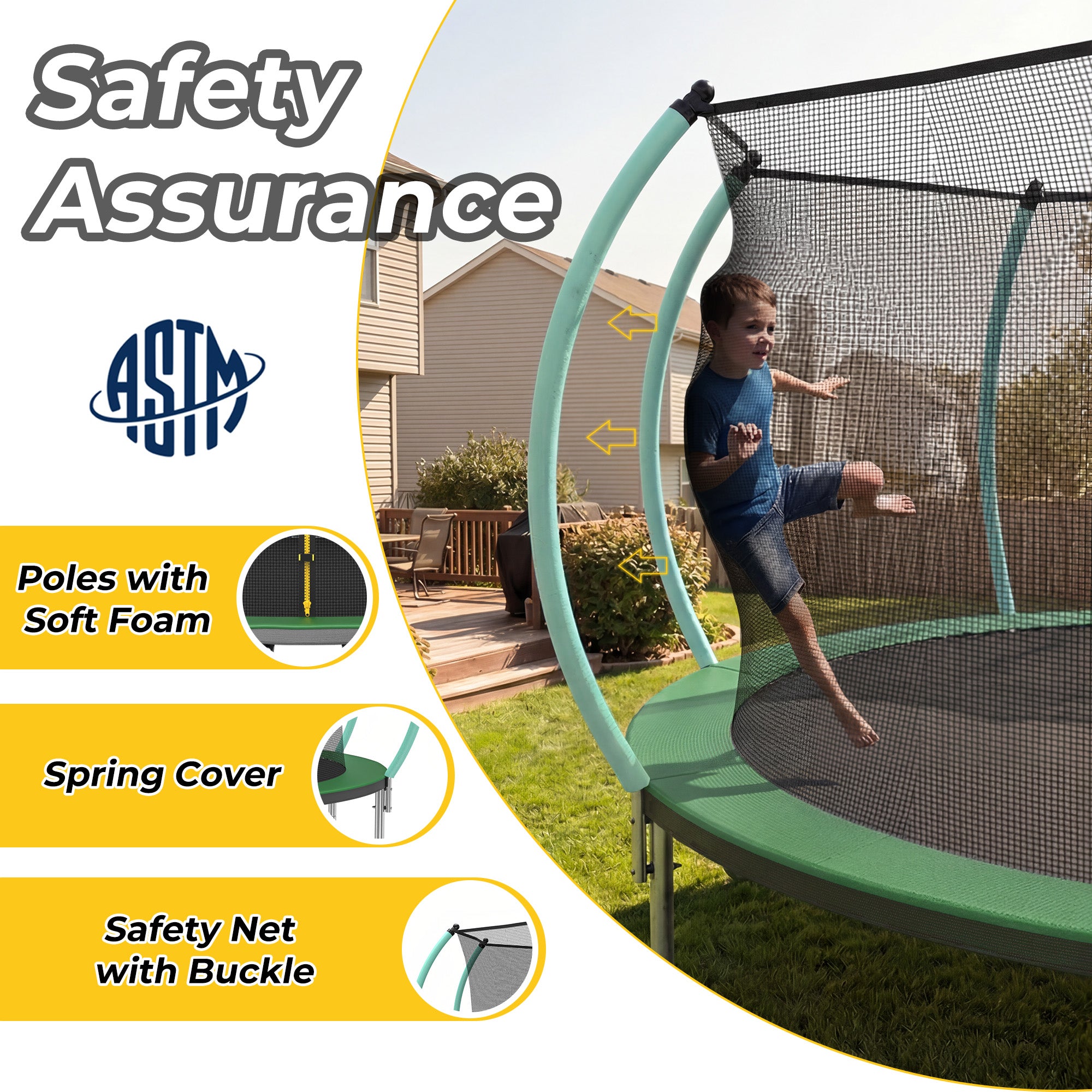Mersco 14FT Trampoline for Kids with Mulifunctional Target Cloth,Outdoor Recreational Trampolines with Enclosure Net, Ladder for family Fun,Jumping Trampoline SPACE for Boys and Girls Birthday Gifts