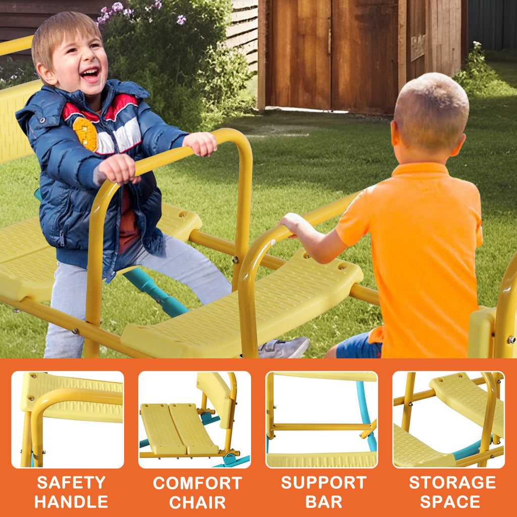 Mersco Kindergarten Children Outdoor Rocking Horse Outdoor Park Playground Equipment Double Or Triple Seesaw Swinging Fun