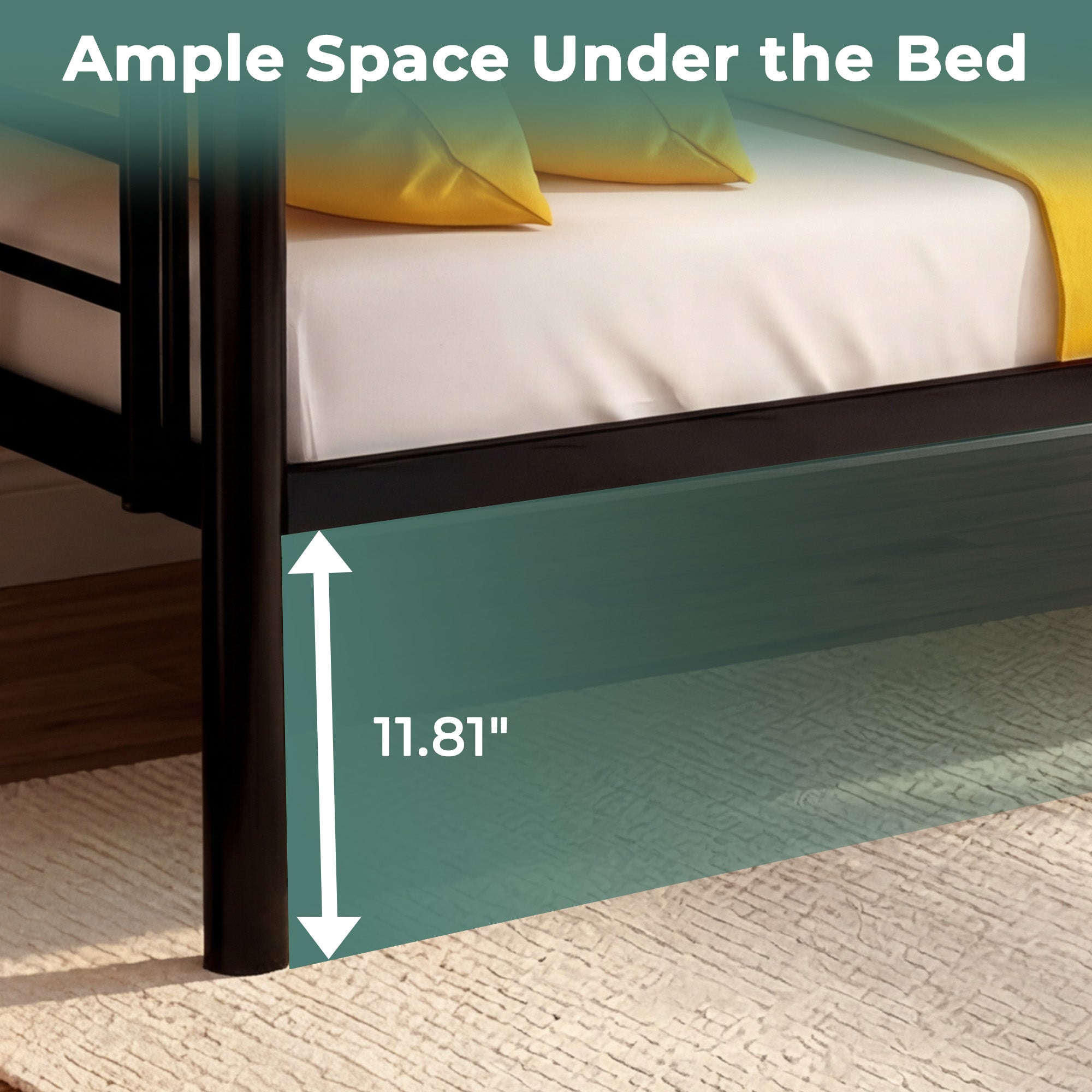 Kdymod Triple Bunk Bed Twin over Twin with Trundle, Convertible Metal Bunk Bed Frame with Ladder & Safety Guardrail, Space-Saving for Teens and Adults, Bedroom Dorm, Black