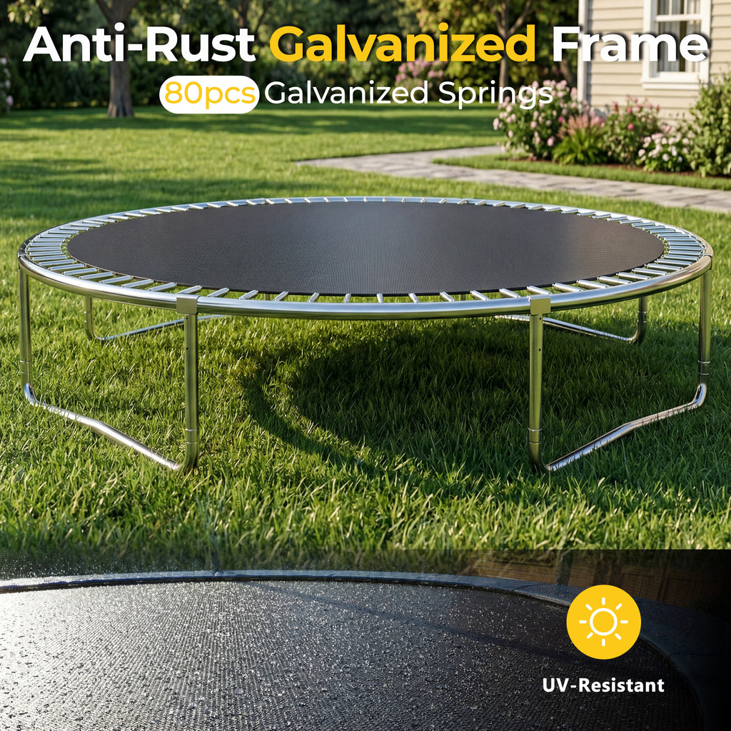 Mersco 14FT Trampoline for Kids with Mulifunctional Target Cloth,Outdoor Recreational Trampolines with Enclosure Net, Ladder for family Fun,Jumping Trampoline SPACE for Boys and Girls Birthday Gifts