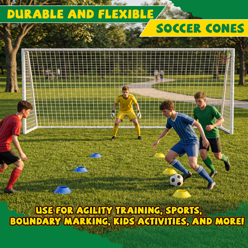 Mersco 16 x 7FT Portable Soccer Goals,Backyard Kids Soccer Net with High-Strength Nets,Soccer Durable Post for Adults Outdoor's Practice Training,Toddler Soccer Toddler Goal for Sports Games,White