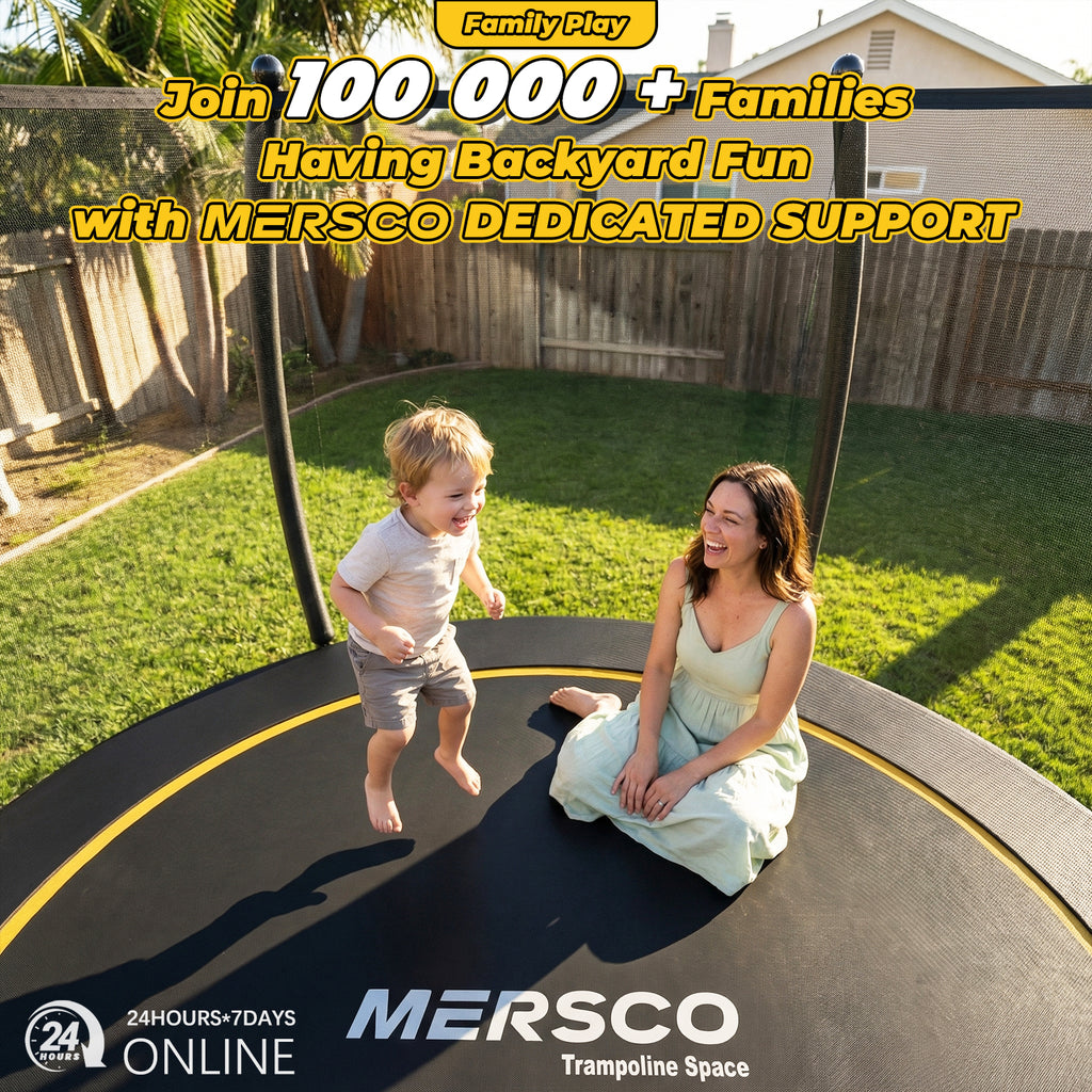 Mersco 10FT Trampoline for Kids with Ladder,Outdoor Recreational Trampolines with Enclosure Net,Jumping Trampoline SPACE for Kid Birthday and Festival Gift,Black